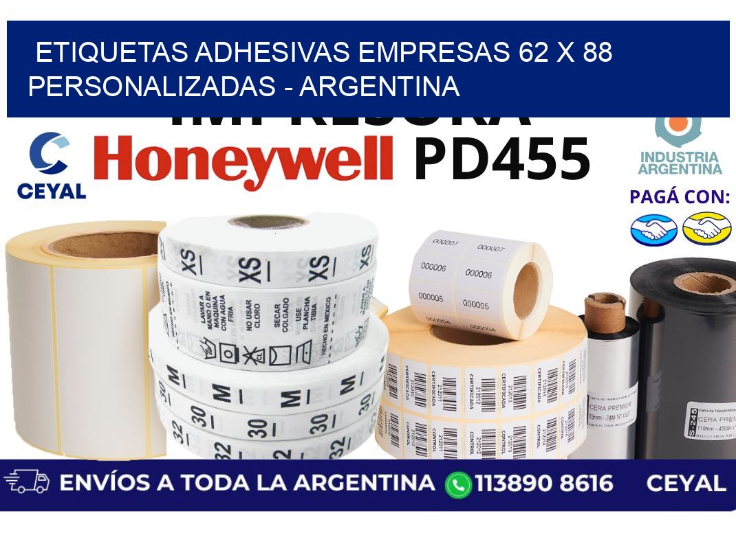 etiquetas adhesivas empresas 62 x 88 personalizadas - Argentina