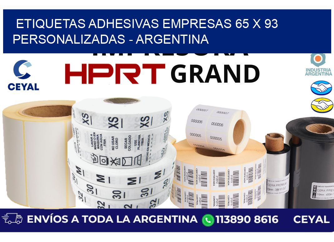 etiquetas adhesivas empresas 65 x 93 personalizadas – Argentina
