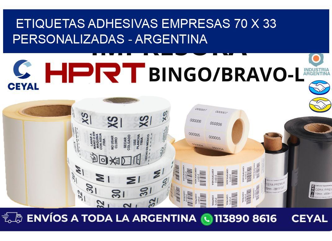 etiquetas adhesivas empresas 70 x 33 personalizadas - Argentina