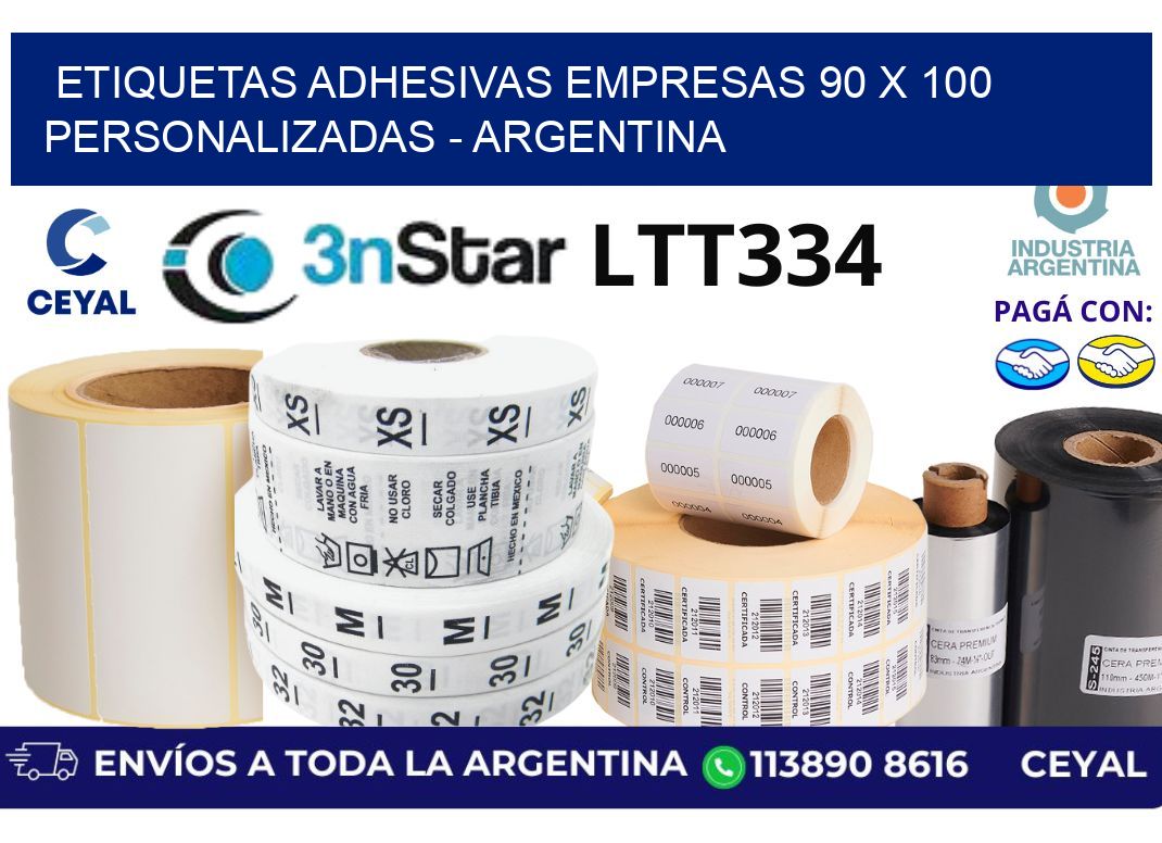 etiquetas adhesivas empresas 90 x 100 personalizadas - Argentina