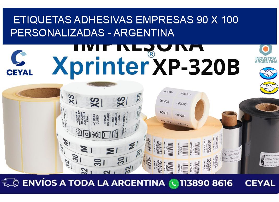 etiquetas adhesivas empresas 90 x 100 personalizadas – Argentina
