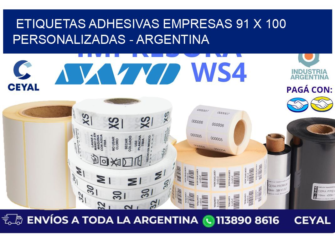 etiquetas adhesivas empresas 91 x 100 personalizadas – Argentina