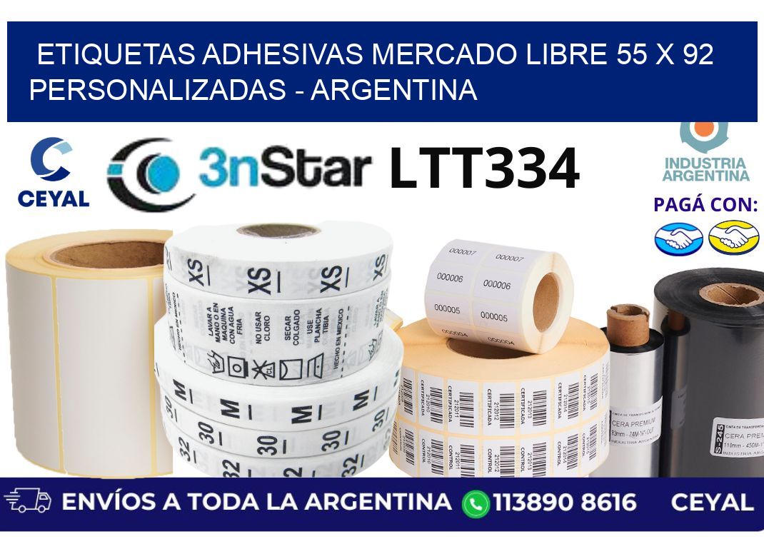 etiquetas adhesivas mercado libre 55 x 92 personalizadas - Argentina