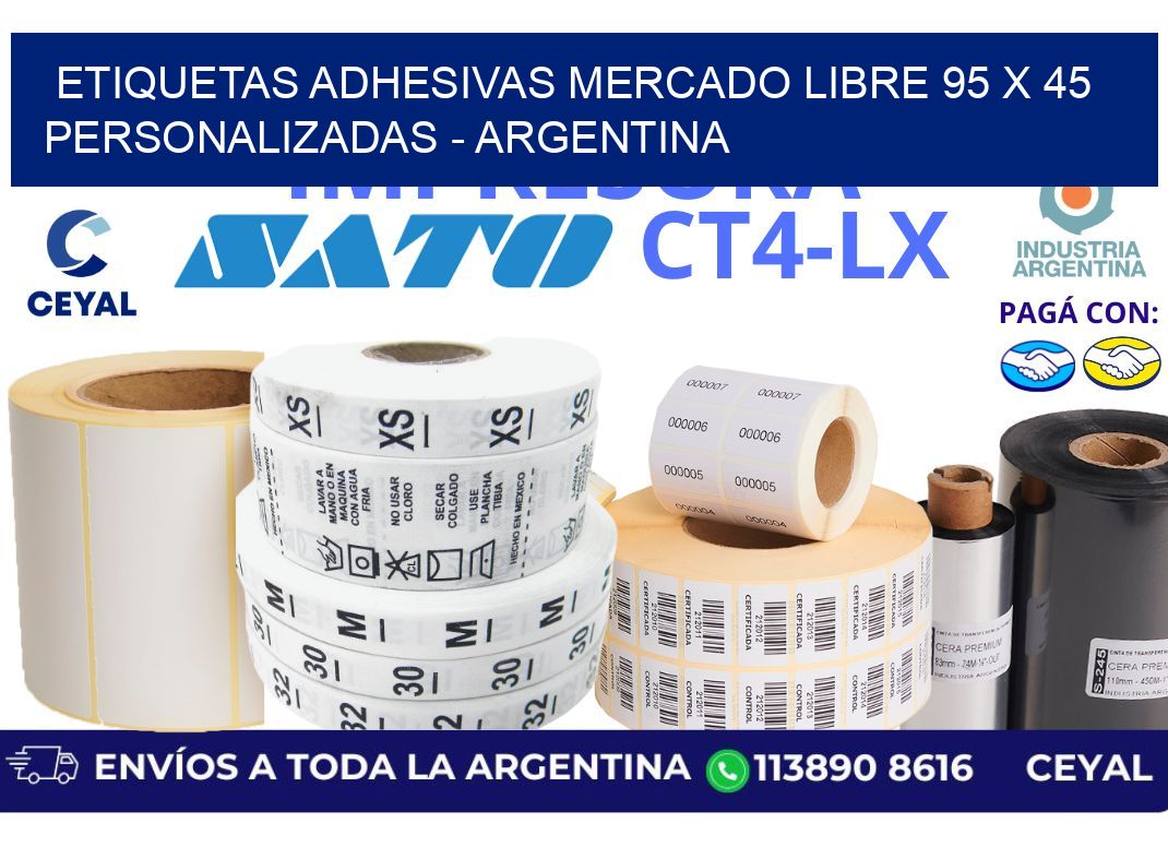 etiquetas adhesivas mercado libre 95 x 45 personalizadas – Argentina