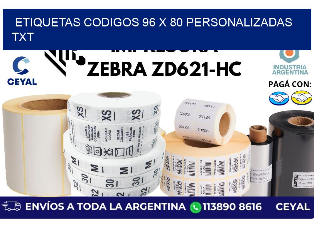 etiquetas codigos 96 x 80 personalizadas txt