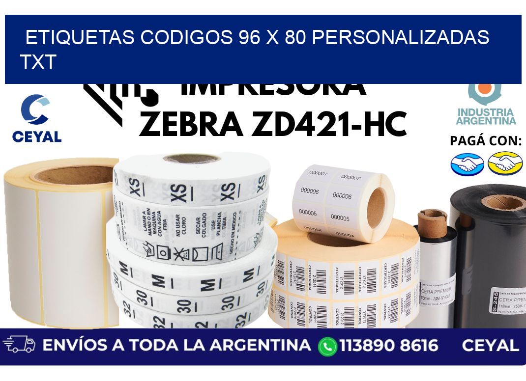 etiquetas codigos 96 x 80 personalizadas txt