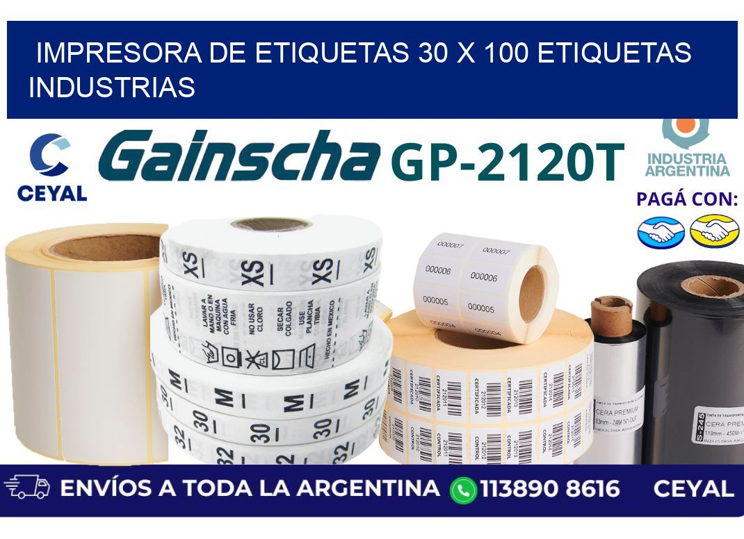 impresora de etiquetas 30 x 100 etiquetas industrias