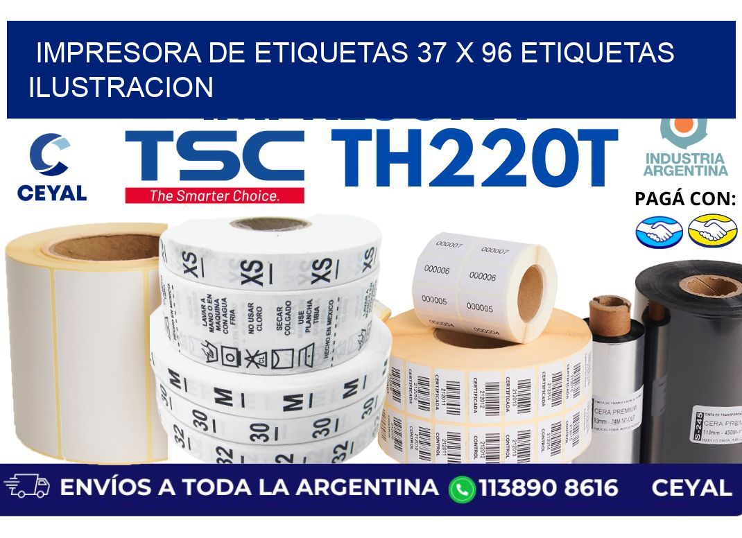 impresora de etiquetas 37 x 96 etiquetas ilustracion