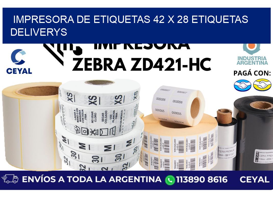 impresora de etiquetas 42 x 28 etiquetas deliverys