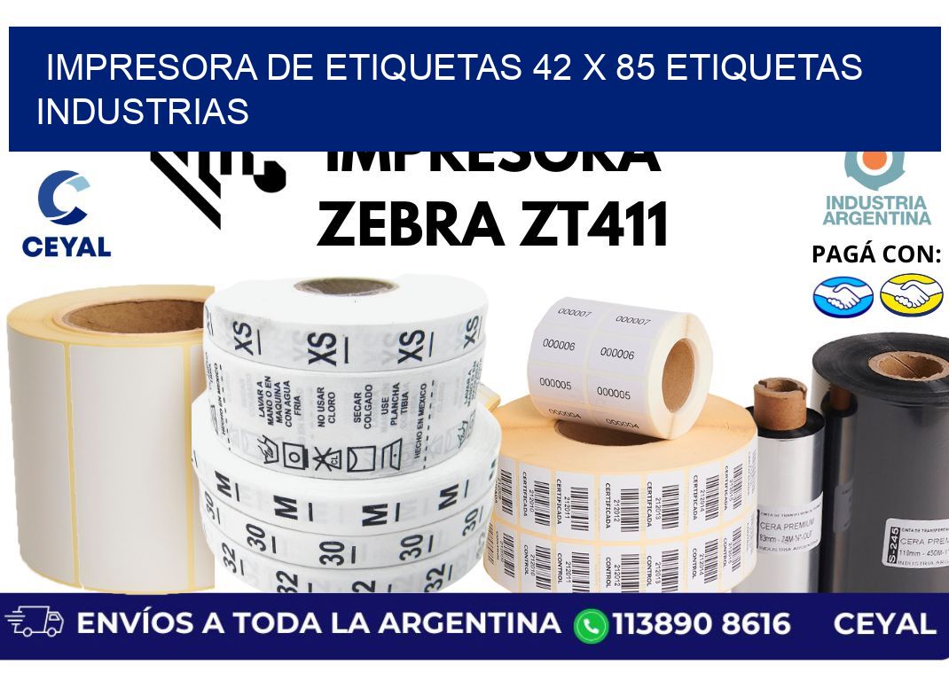 impresora de etiquetas 42 x 85 etiquetas industrias