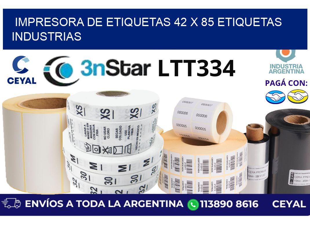 impresora de etiquetas 42 x 85 etiquetas industrias