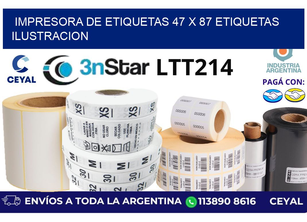 impresora de etiquetas 47 x 87 etiquetas ilustracion