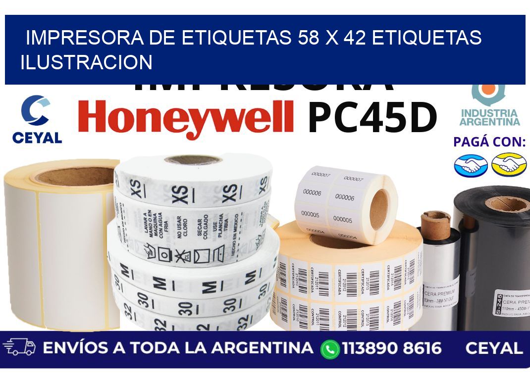 impresora de etiquetas 58 x 42 etiquetas ilustracion