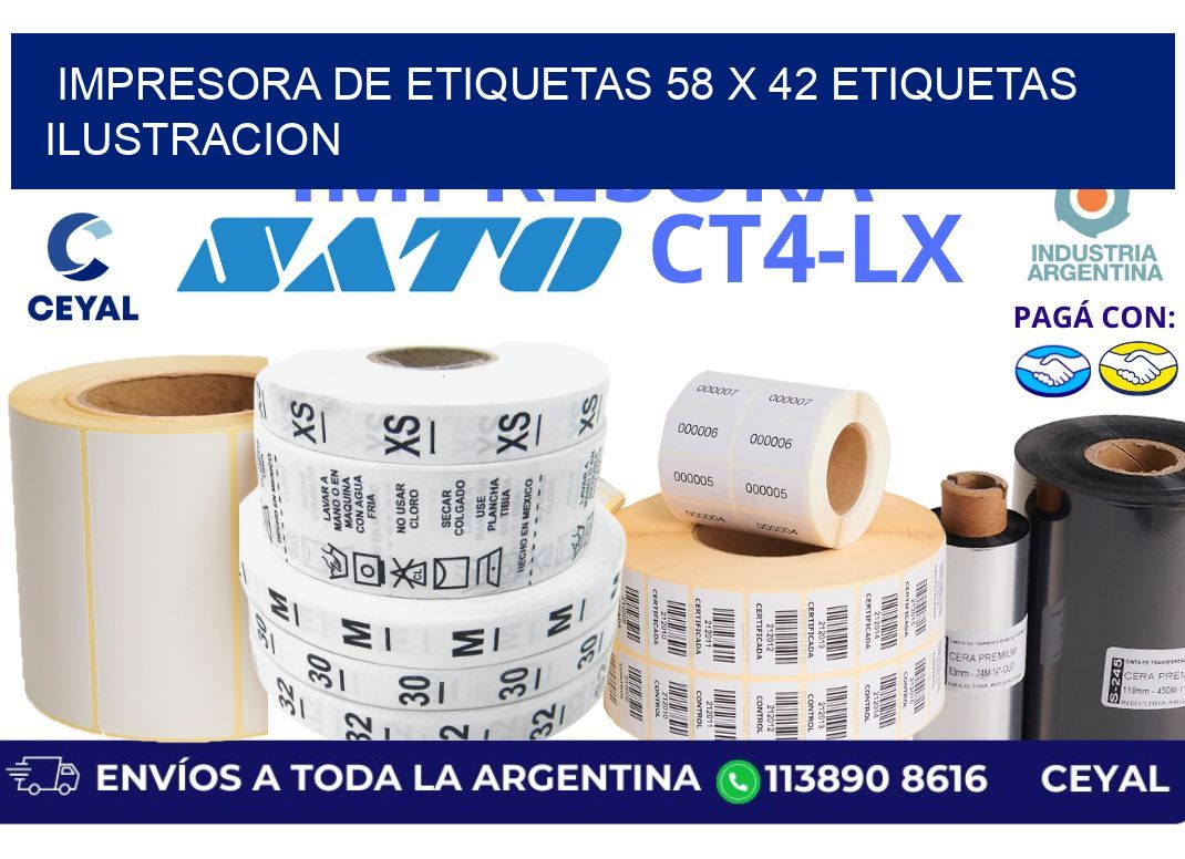 impresora de etiquetas 58 x 42 etiquetas ilustracion