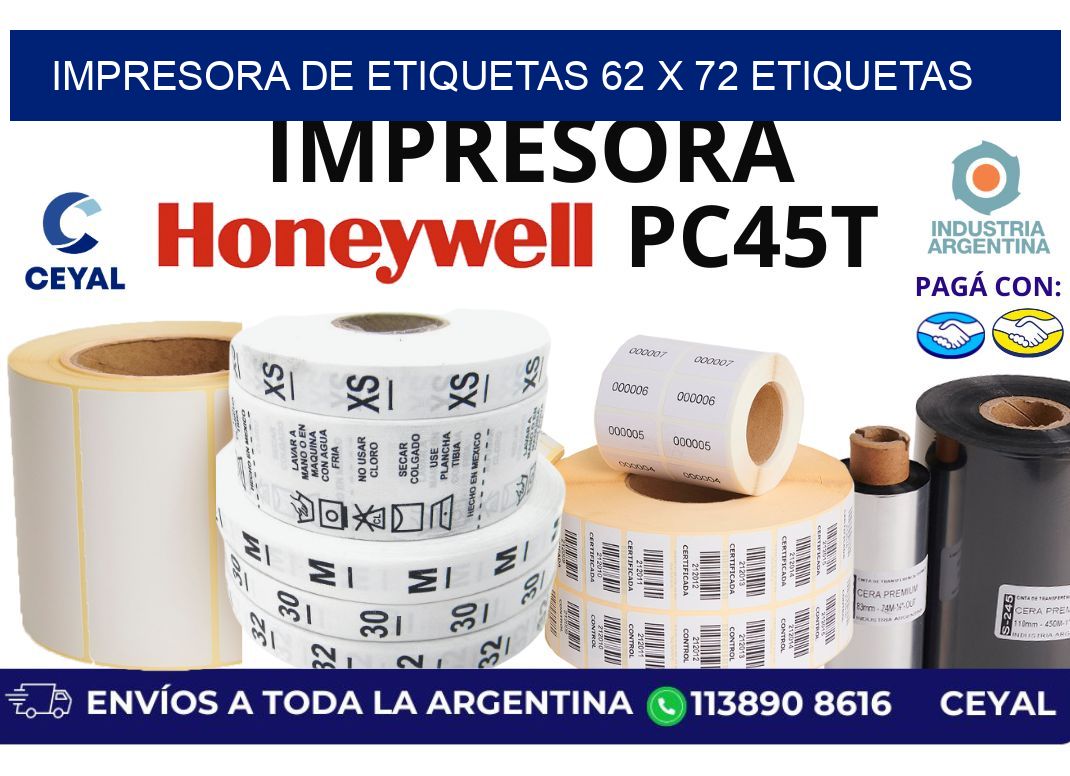 impresora de etiquetas 62 x 72 etiquetas