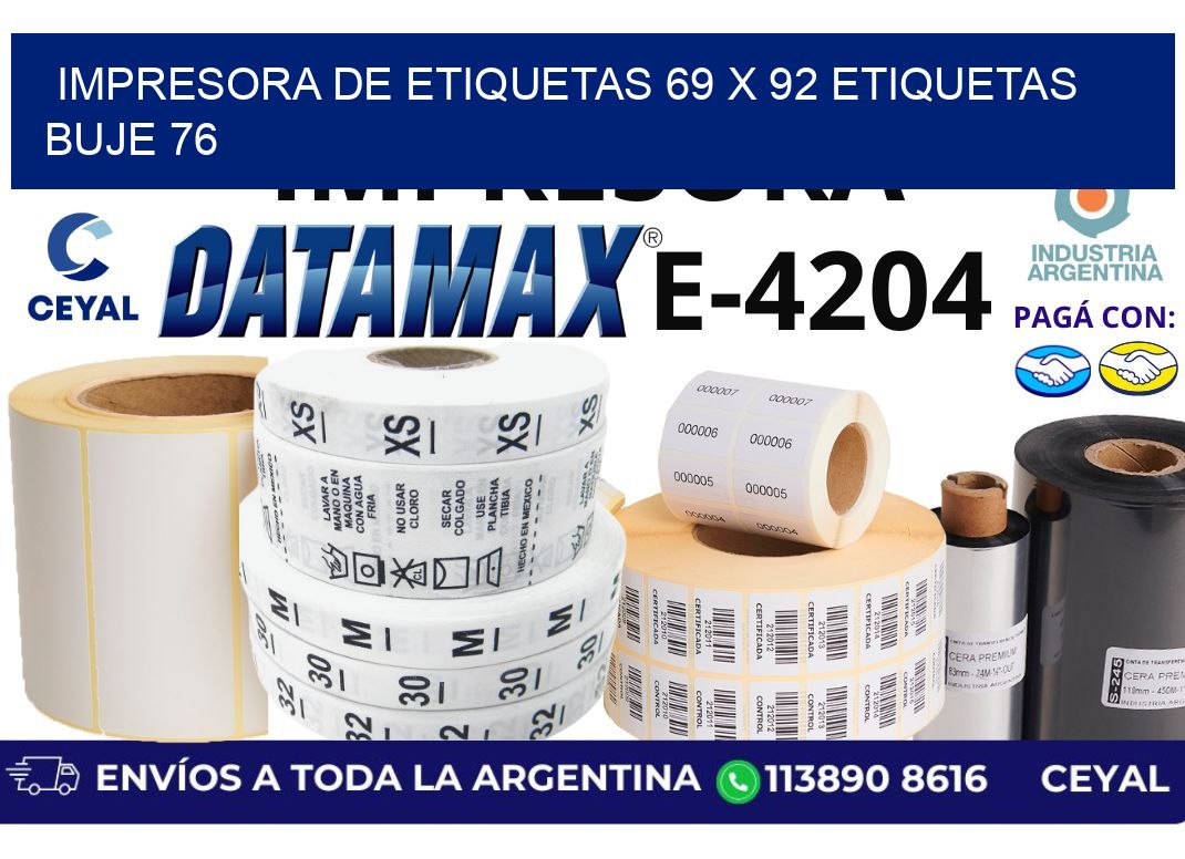 impresora de etiquetas 69 x 92 etiquetas buje 76