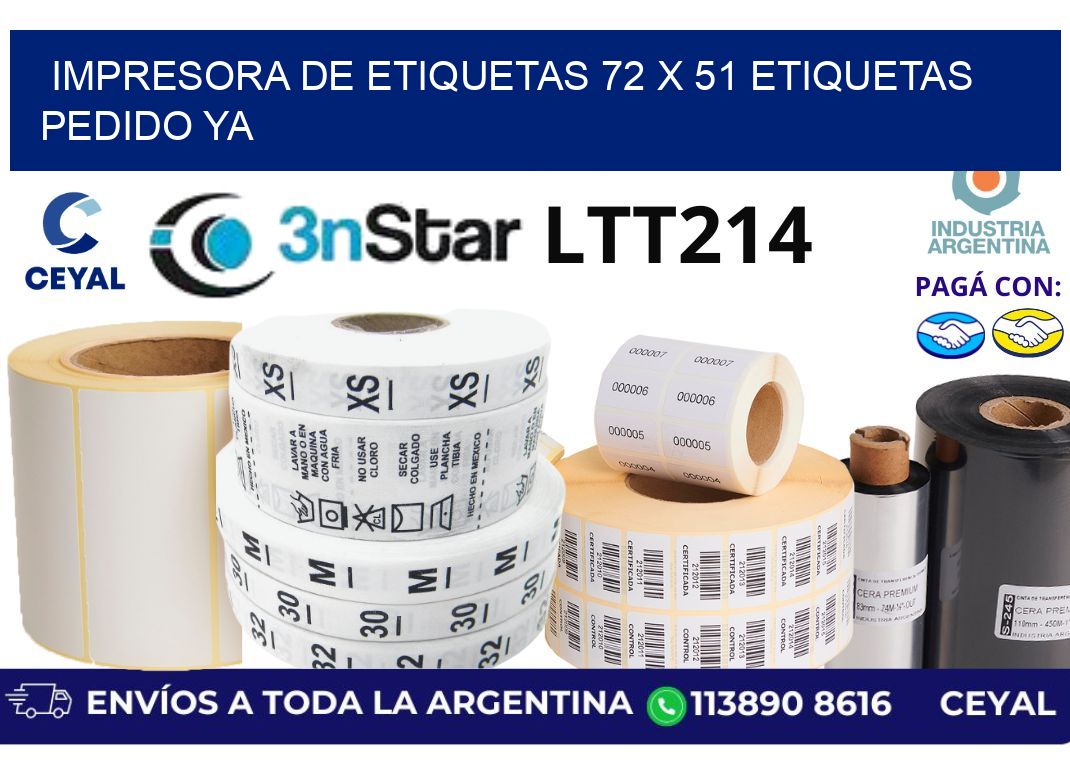 impresora de etiquetas 72 x 51 etiquetas pedido ya