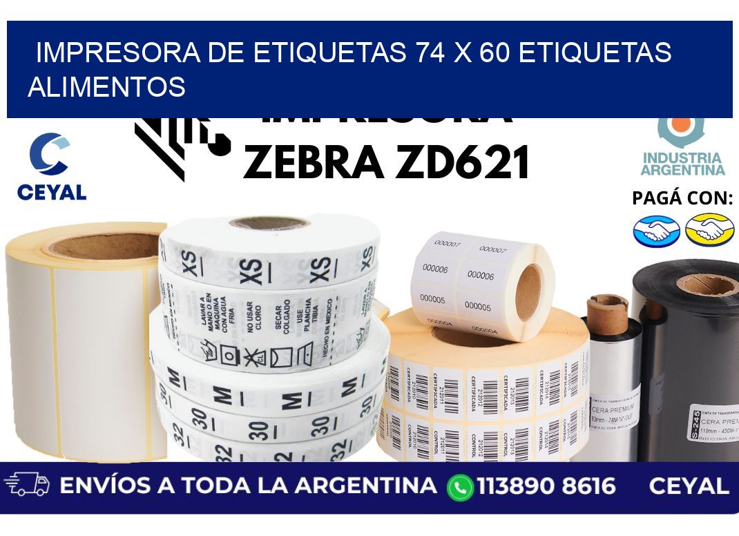 impresora de etiquetas 74 x 60 etiquetas alimentos