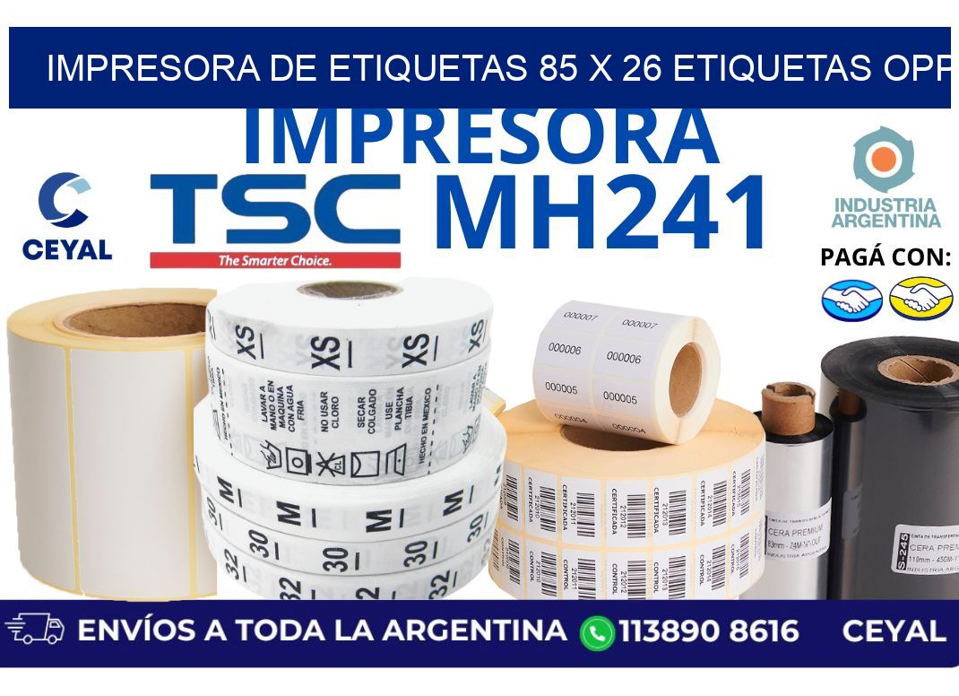 impresora de etiquetas 85 x 26 etiquetas opp