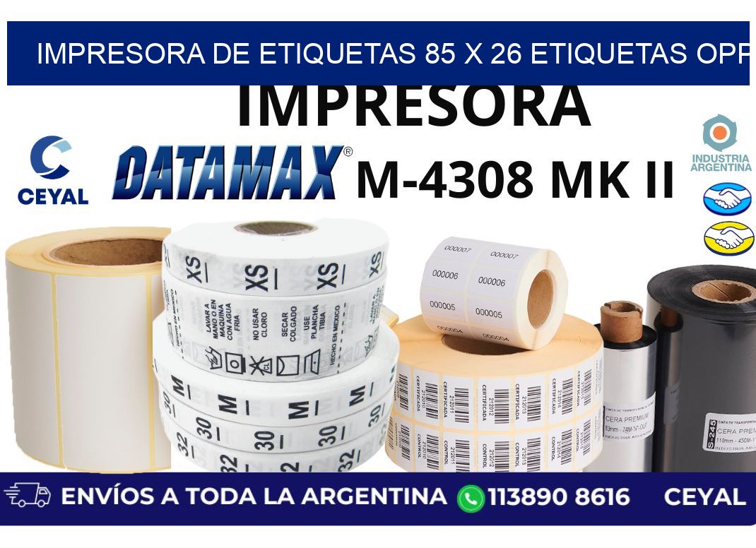 impresora de etiquetas 85 x 26 etiquetas opp