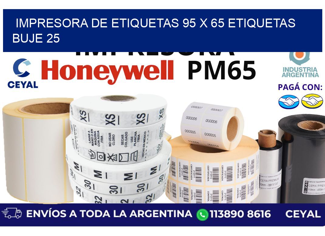 impresora de etiquetas 95 x 65 etiquetas  buje 25