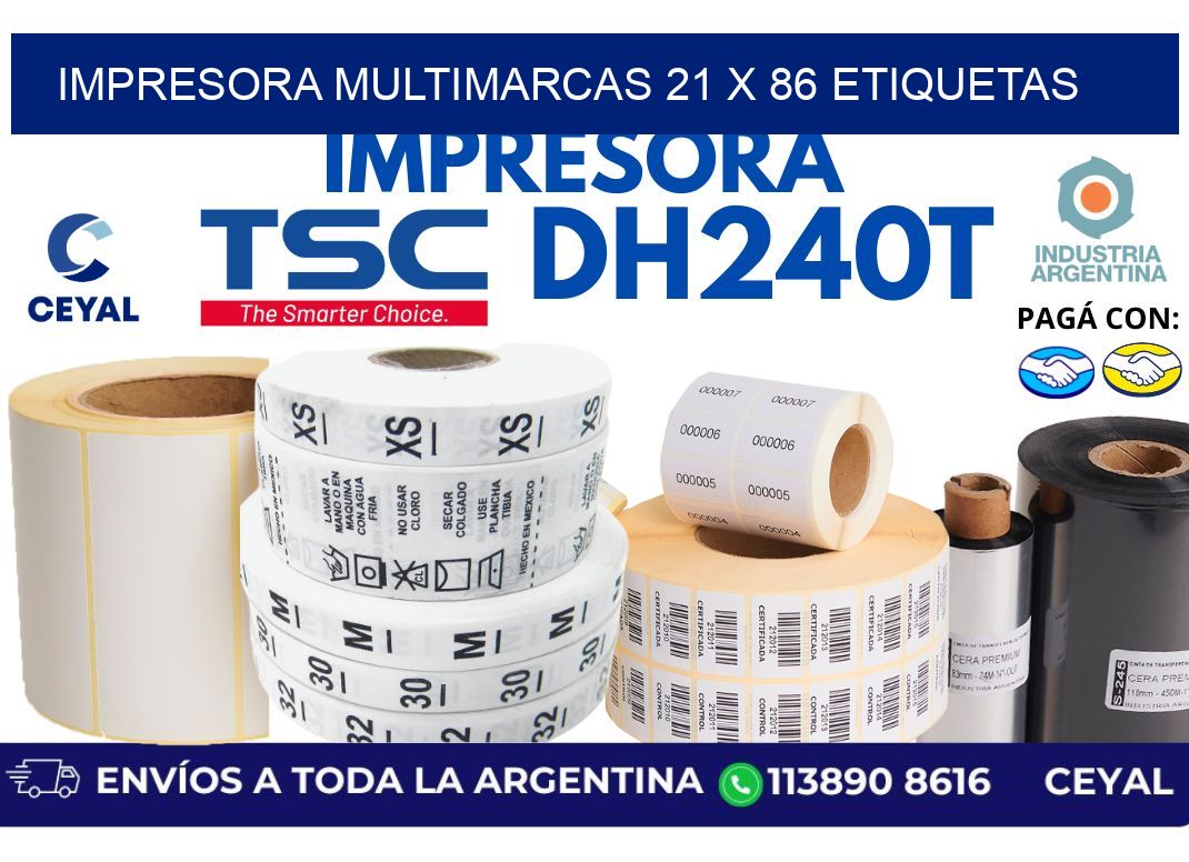 impresora multimarcas 21 x 86 etiquetas