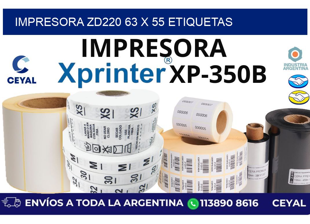 impresora zd220 63 x 55 etiquetas