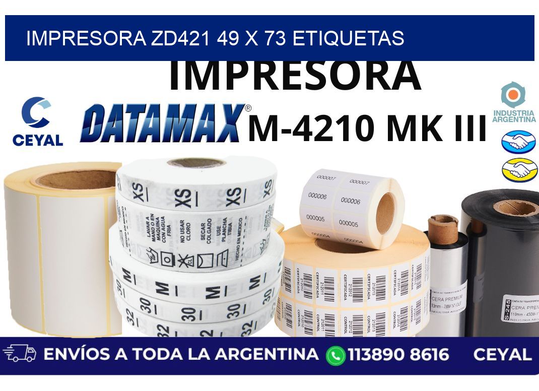 impresora zd421 49 x 73 etiquetas