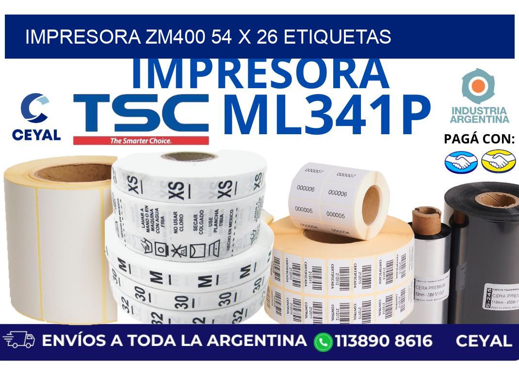impresora zm400 54 x 26 etiquetas