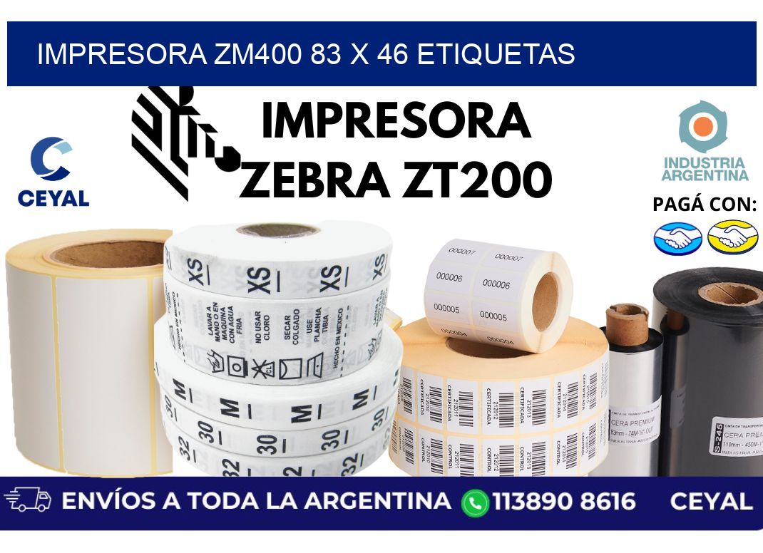 impresora zm400 83 x 46 etiquetas