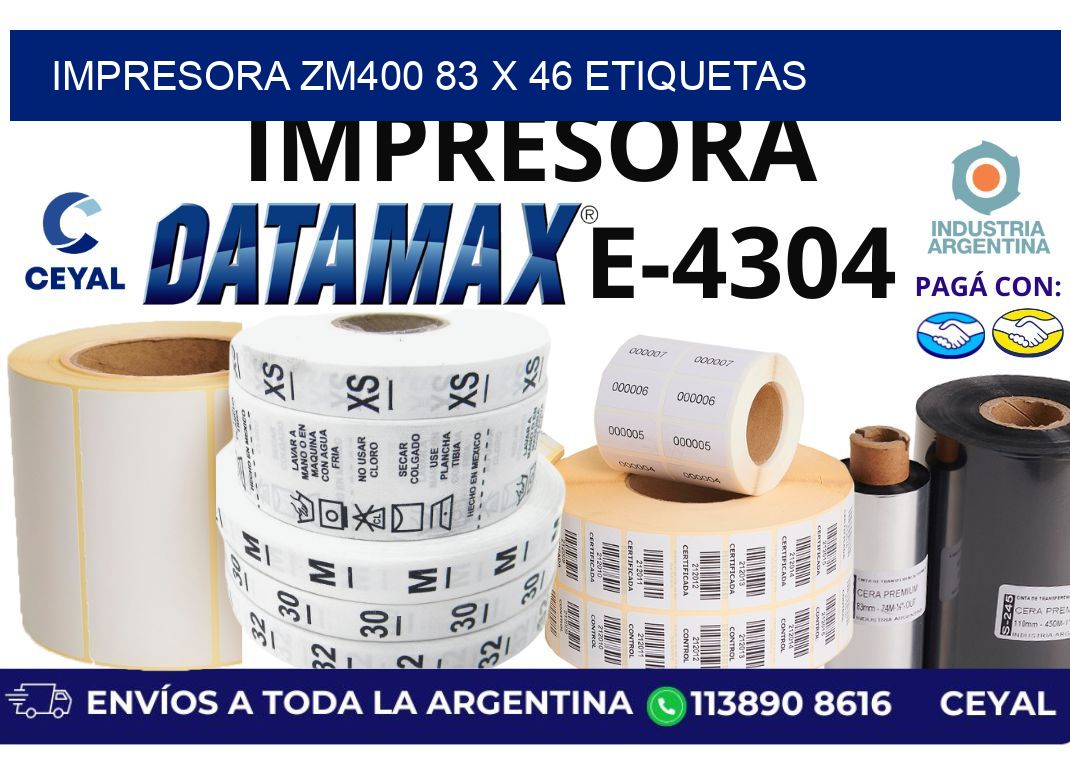 impresora zm400 83 x 46 etiquetas
