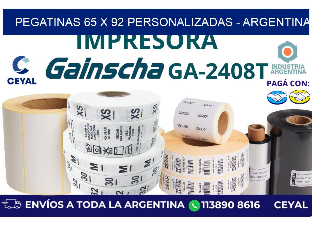 pegatinas 65 x 92 personalizadas - Argentina