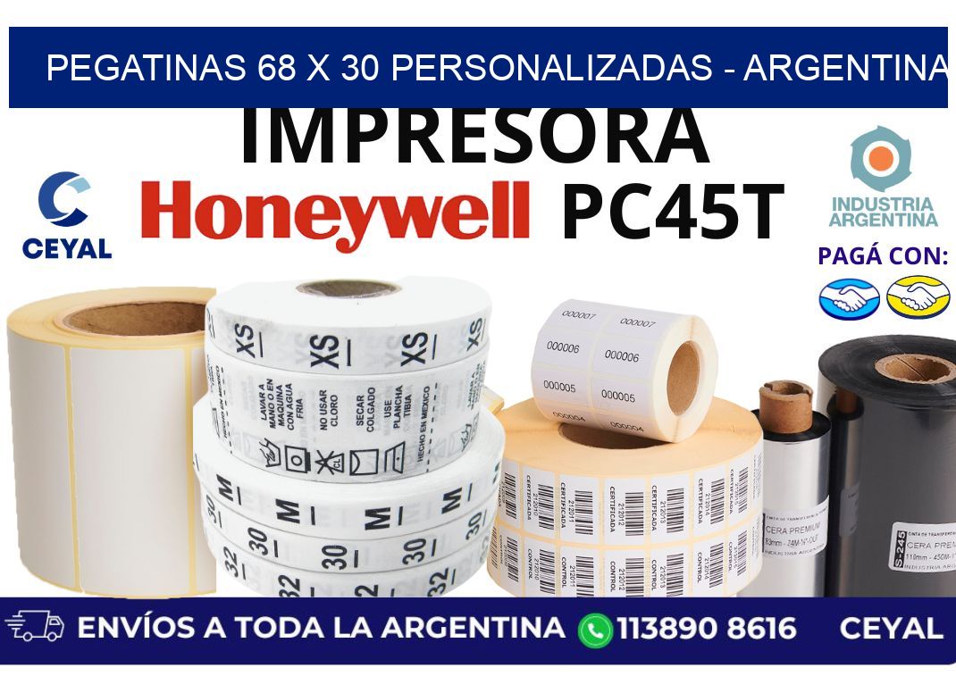 pegatinas 68 x 30 personalizadas - Argentina
