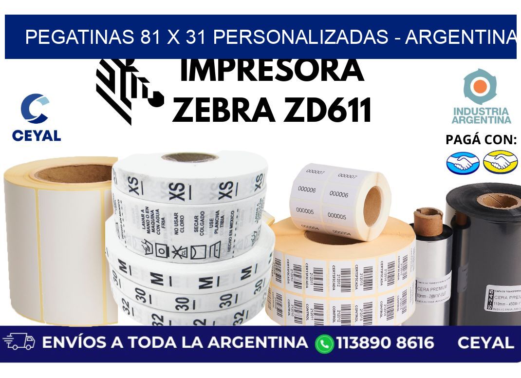 pegatinas 81 x 31 personalizadas - Argentina