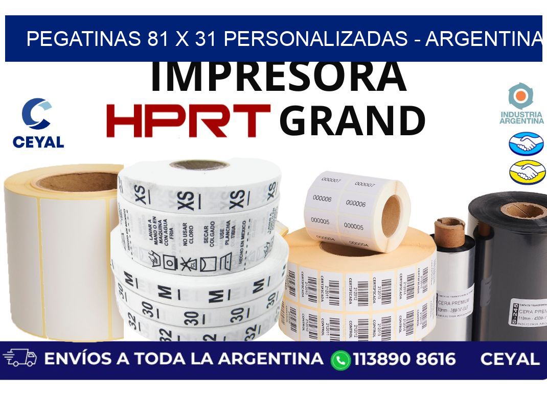 pegatinas 81 x 31 personalizadas - Argentina