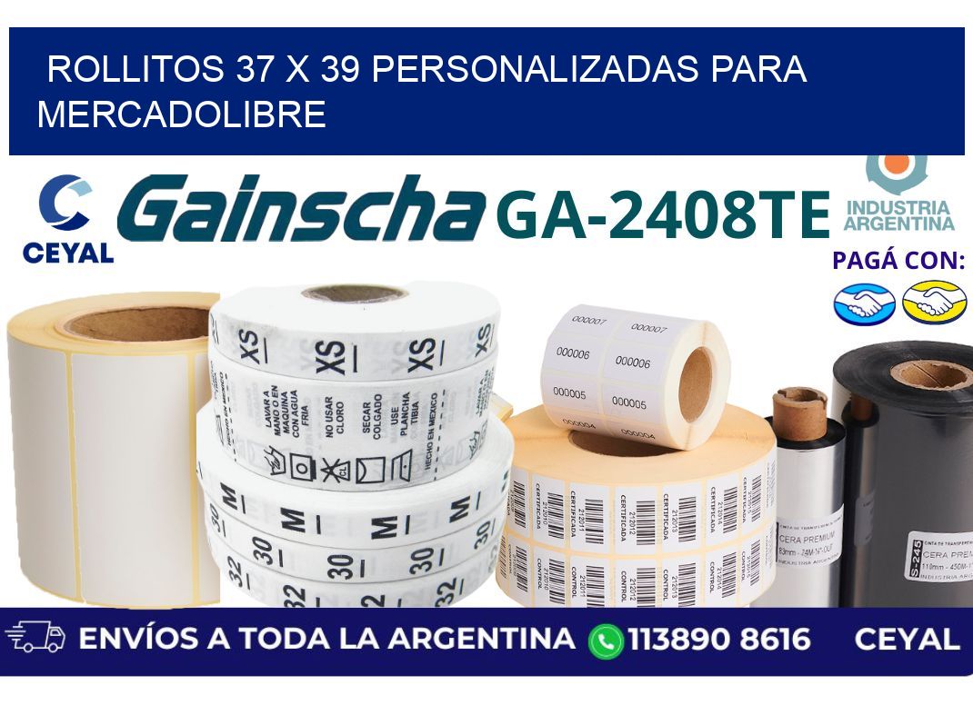 rollitos 37 x 39 personalizadas para mercadolibre