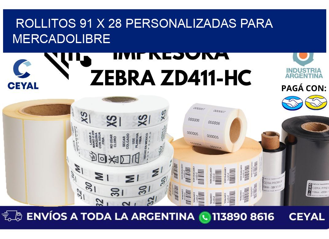 rollitos 91 x 28 personalizadas para mercadolibre