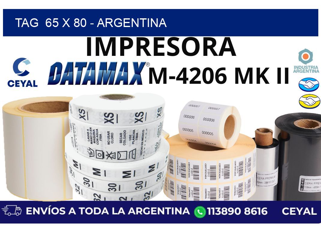 tag  65 x 80 - Argentina