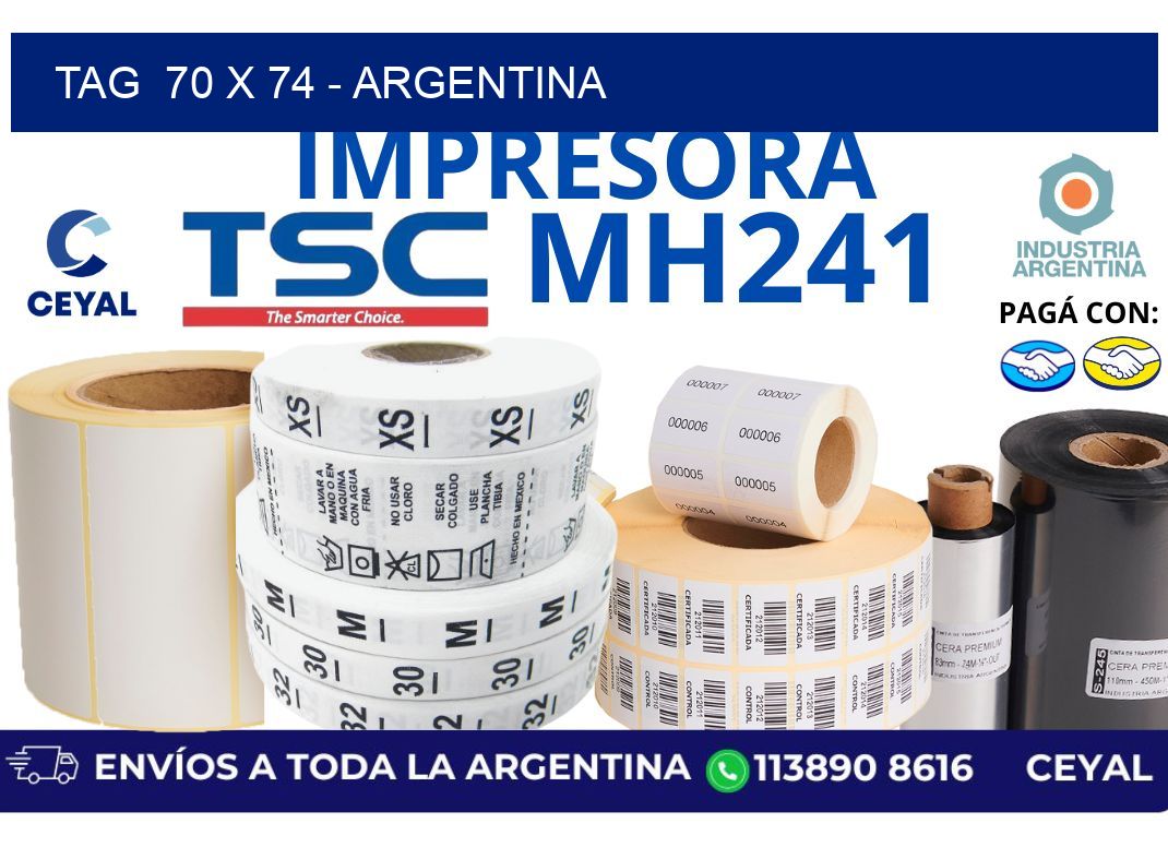 tag  70 x 74 – Argentina