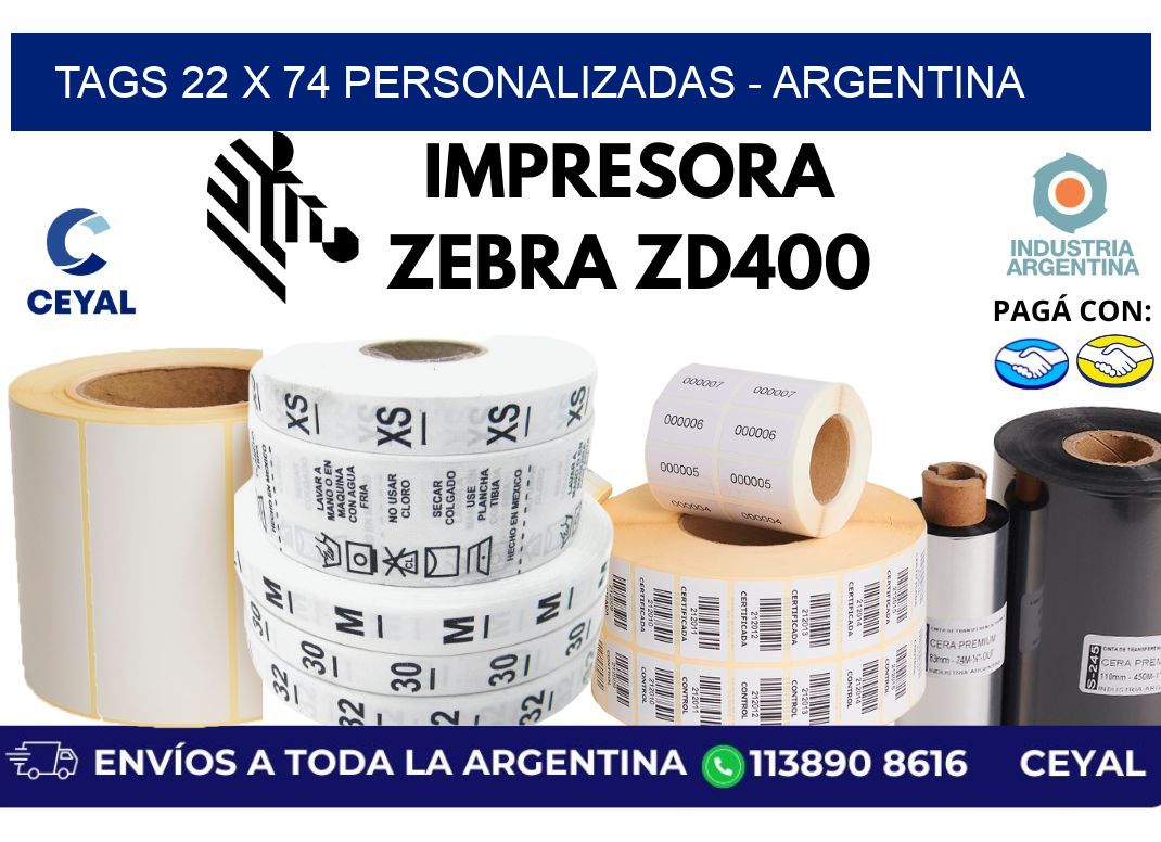tags 22 x 74 personalizadas - Argentina