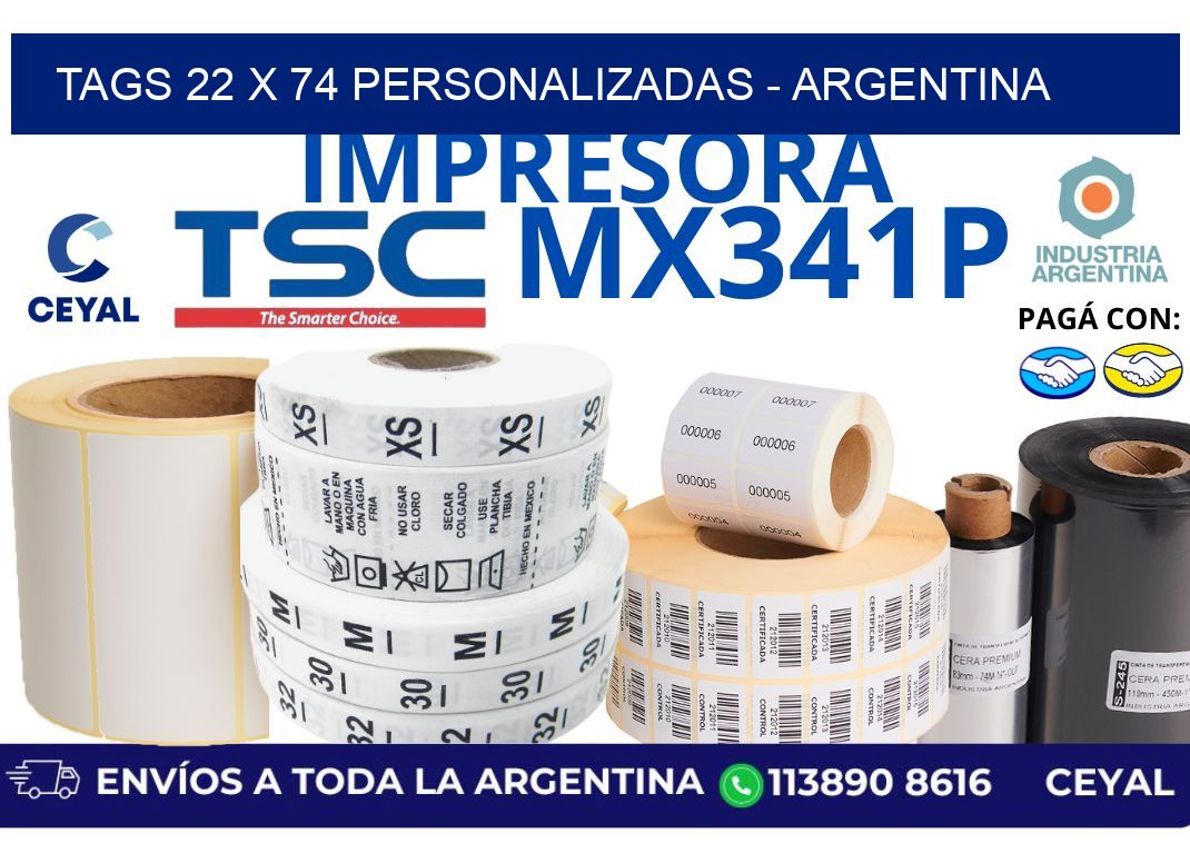 tags 22 x 74 personalizadas - Argentina