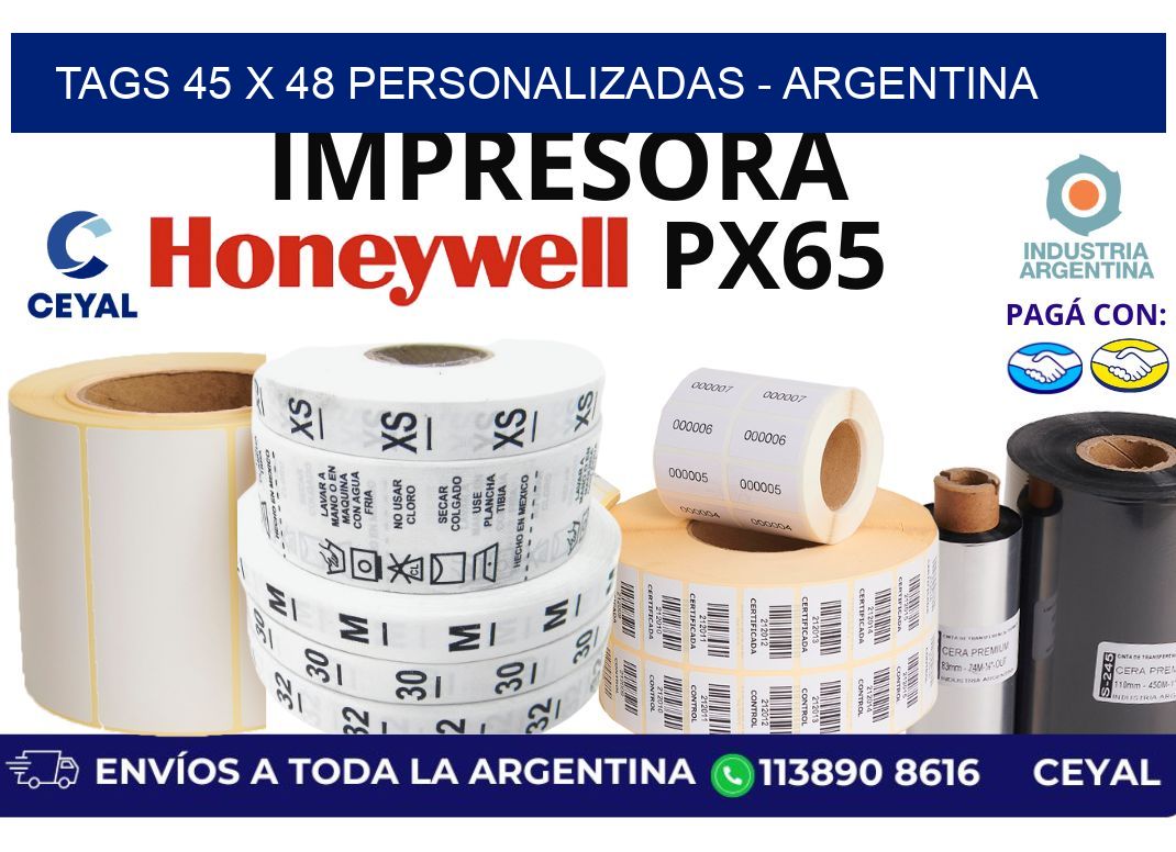 tags 45 x 48 personalizadas - Argentina