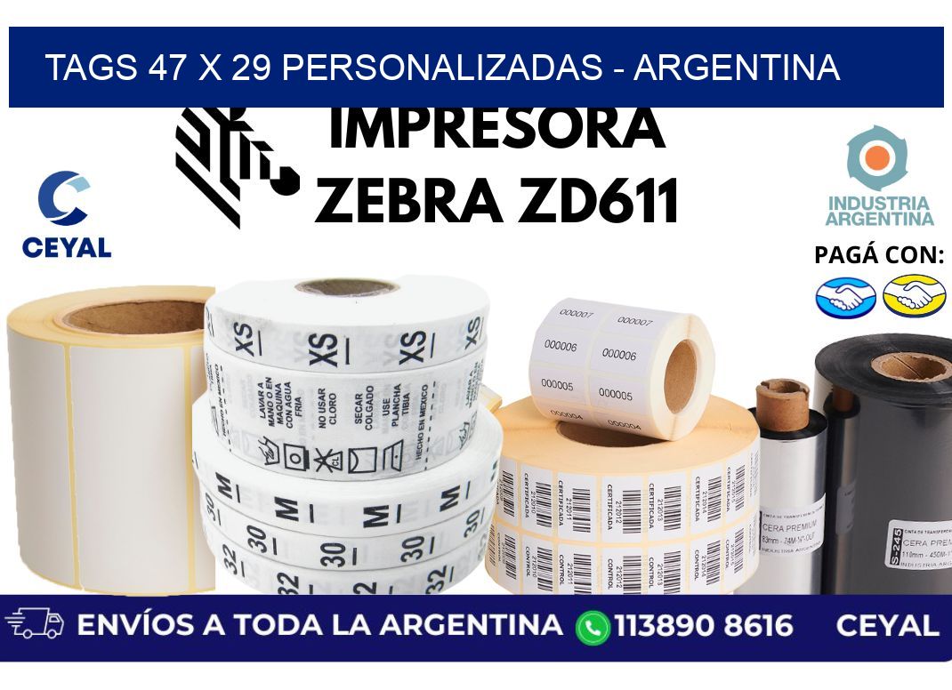 tags 47 x 29 personalizadas - Argentina