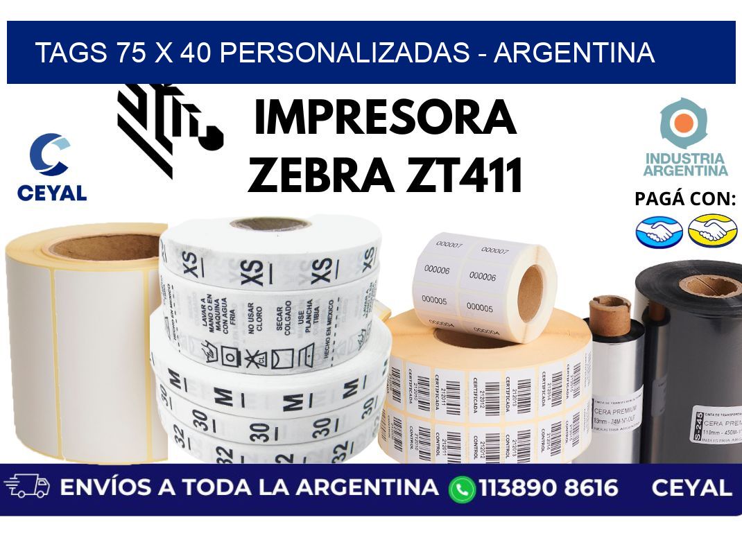tags 75 x 40 personalizadas - Argentina