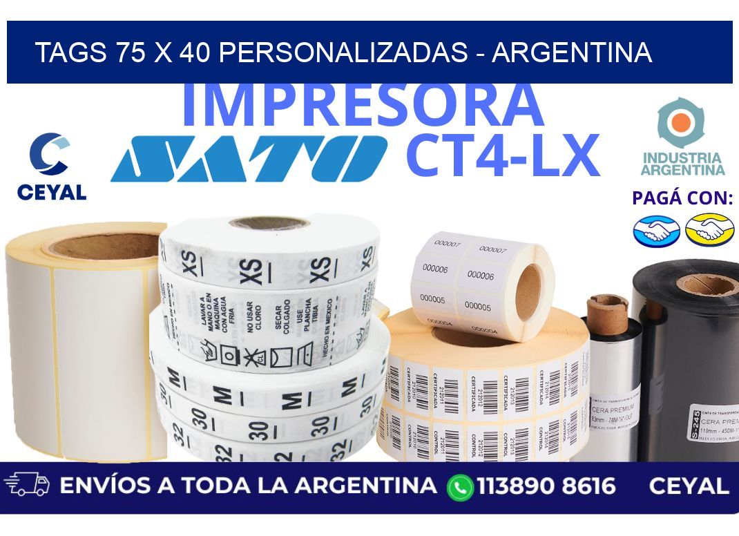 tags 75 x 40 personalizadas – Argentina