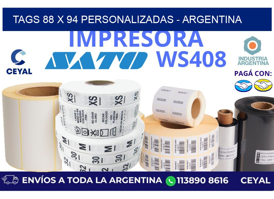 tags 88 x 94 personalizadas - Argentina
