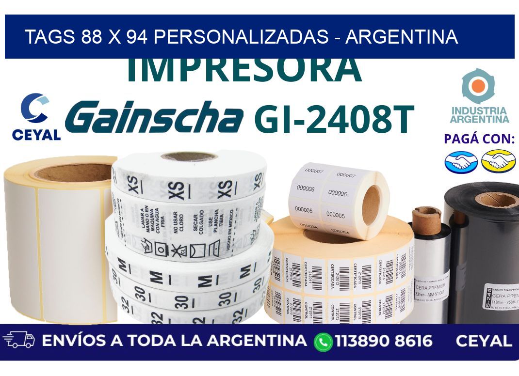 tags 88 x 94 personalizadas – Argentina