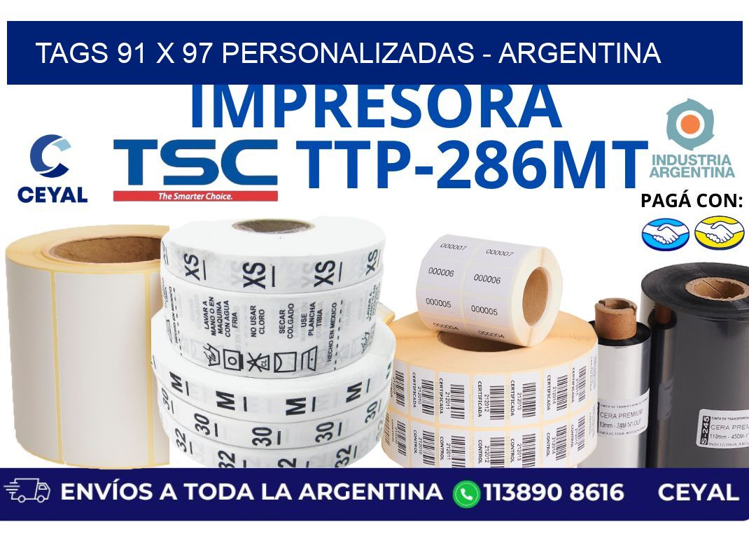 tags 91 x 97 personalizadas - Argentina