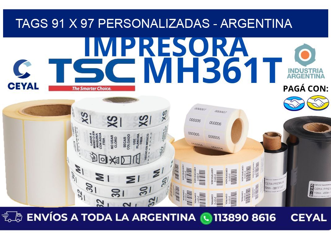 tags 91 x 97 personalizadas – Argentina