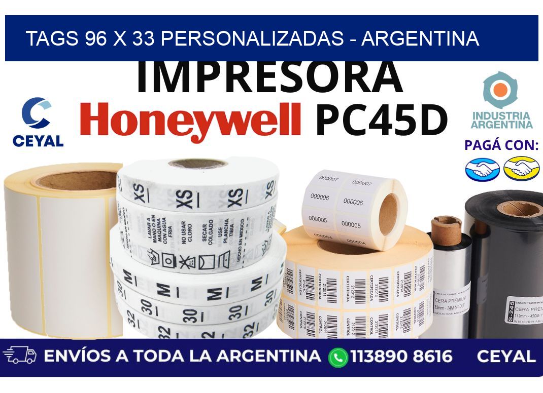 tags 96 x 33 personalizadas - Argentina